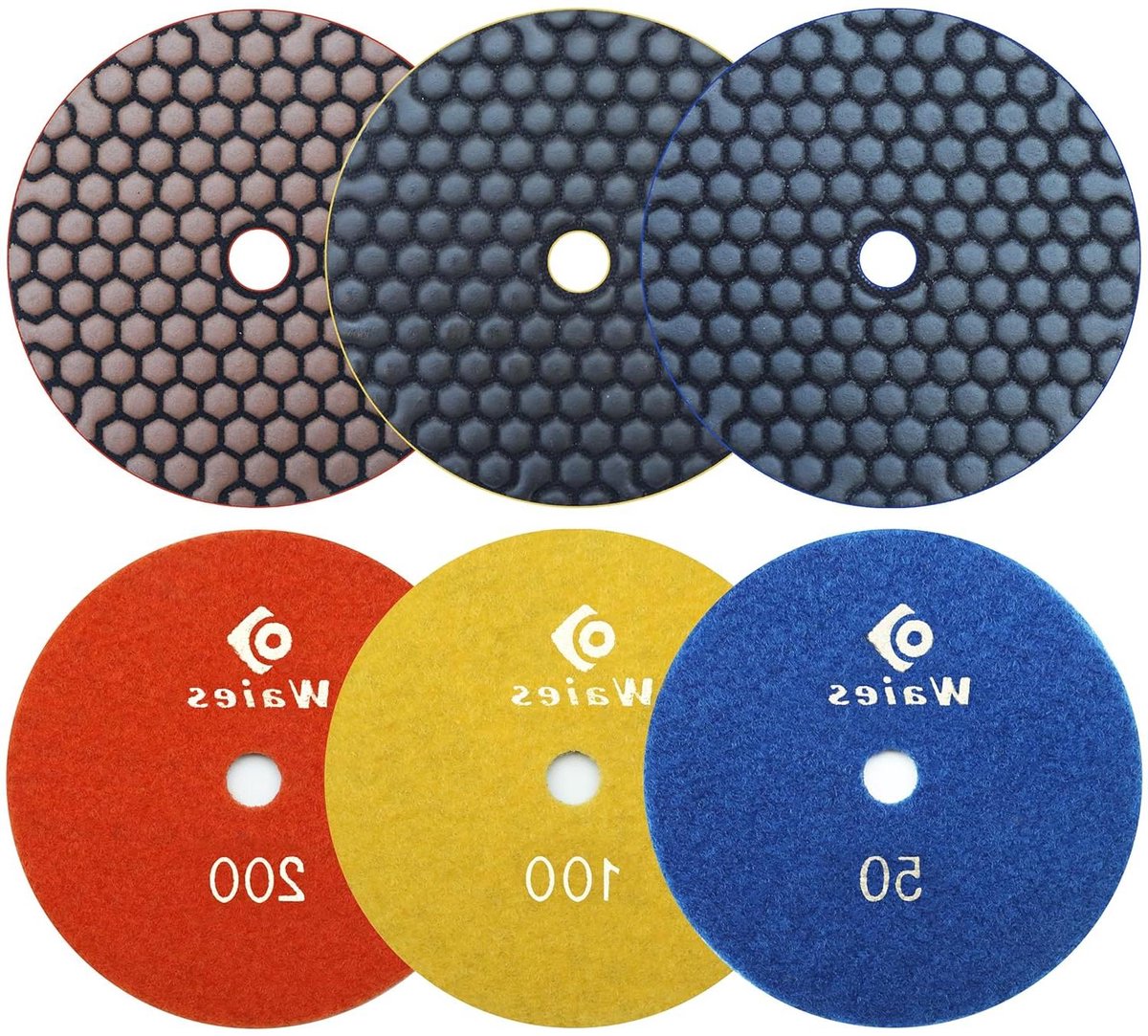 Diamant Schuurpad - Polijstschijf Schuurpapier - Stenen Vloeren Polijsten - Droog Slijpen Klittenband - 125 mm - Grijs