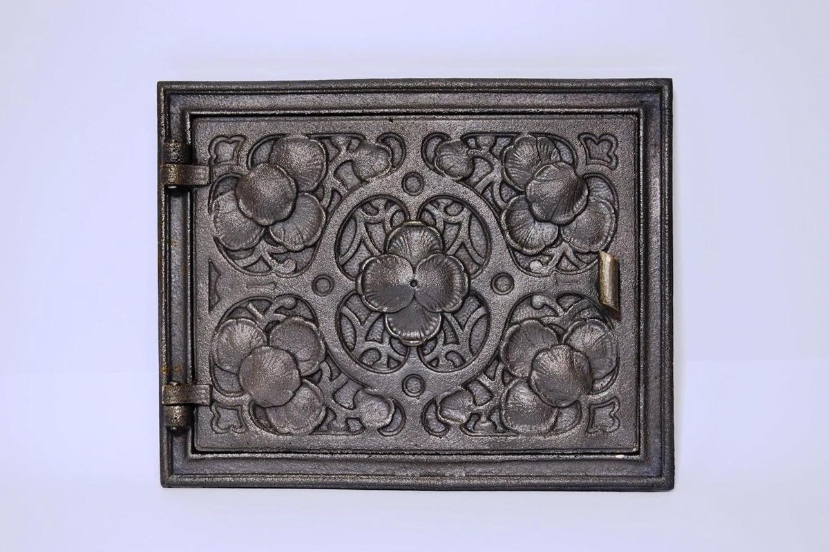 Inspectiedeur Gietijzer - Schoorsteendeur Klep - Oven Onderhoud - Robuust Gietijzer - 32 x 255 cm - Oud Zilver