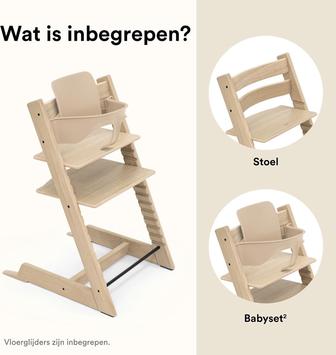 Kinderstoel met Baby Set - Hoge Stoel Eetstoel - Samen Eten - Groeit Mee Met Kind – foto 7