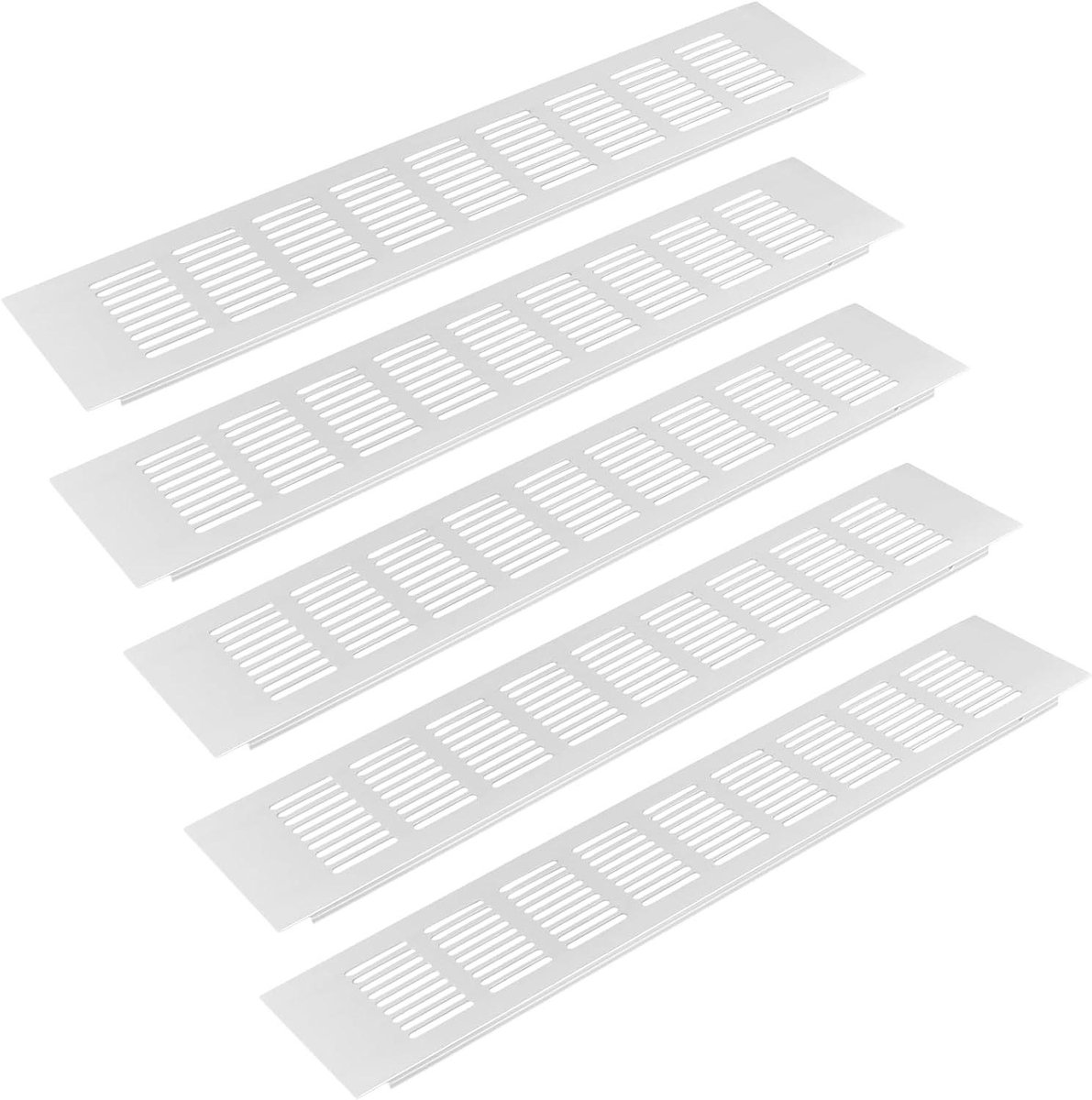 Ventilatierooster Deur - Rooster Kast - Luchtcirculatie Verbeteren - Verdikt Aluminium - 400 x 80 mm - Zilver