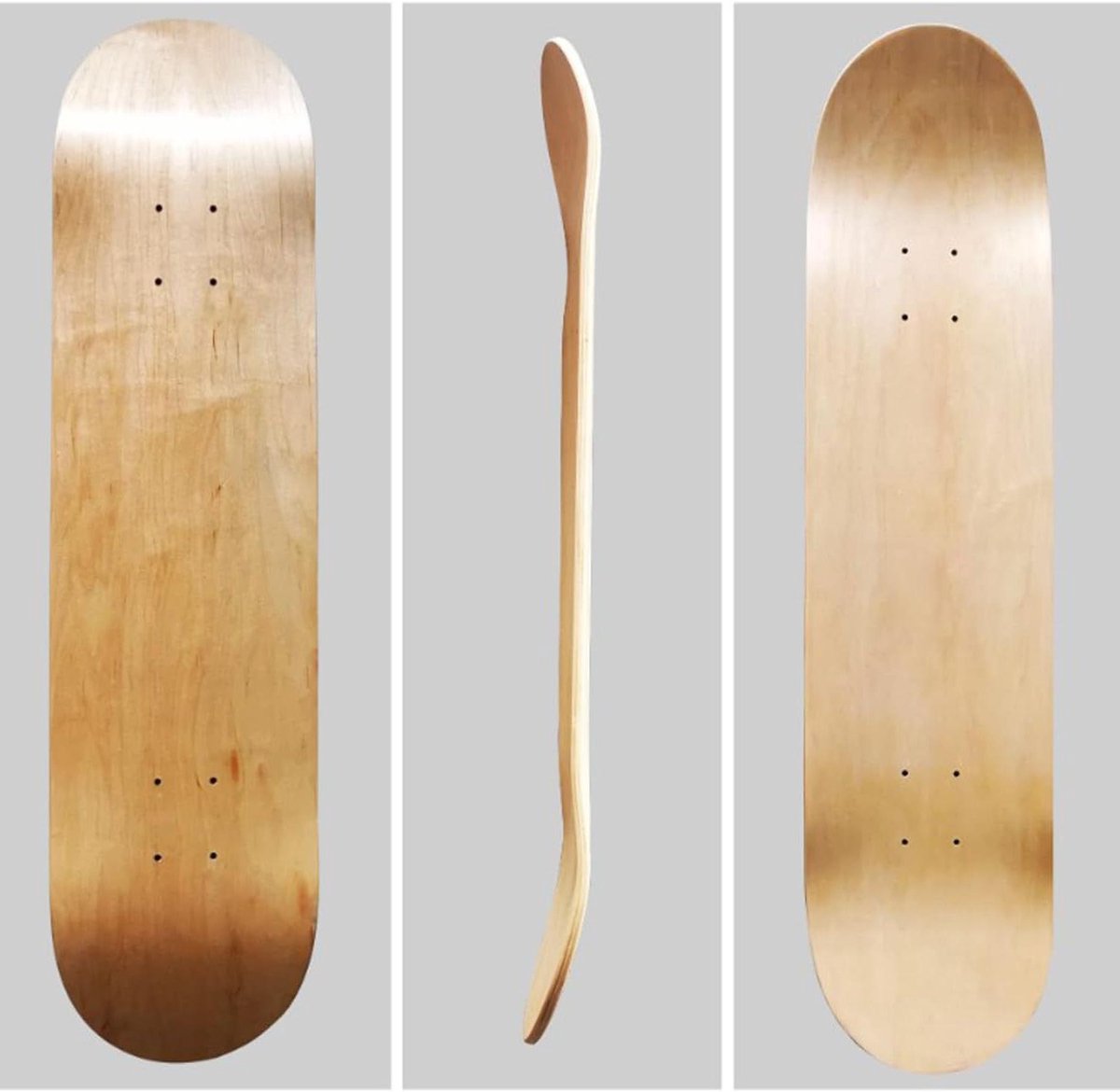 Skateboard Decks Blank Skateboards Hout DIY Skateboard Ontwerpen 7-Laags Esdoorn Constructie 31×8 Inch Natuurlijk