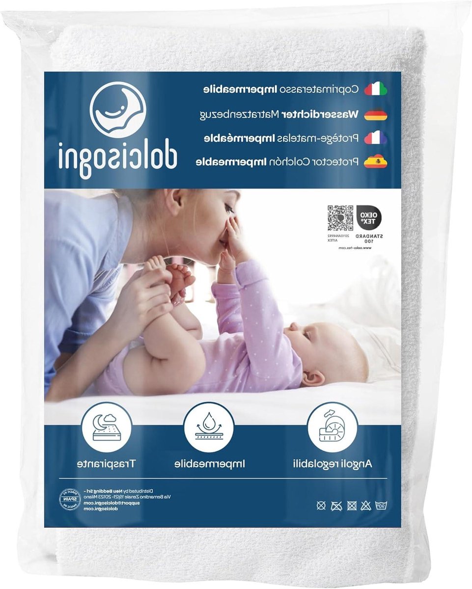 Matrasbeschermer Babybed - Onderlegger Matras - Hygiënisch Slapen - Waterdicht Ademend - 50 x 85 cm - Wit