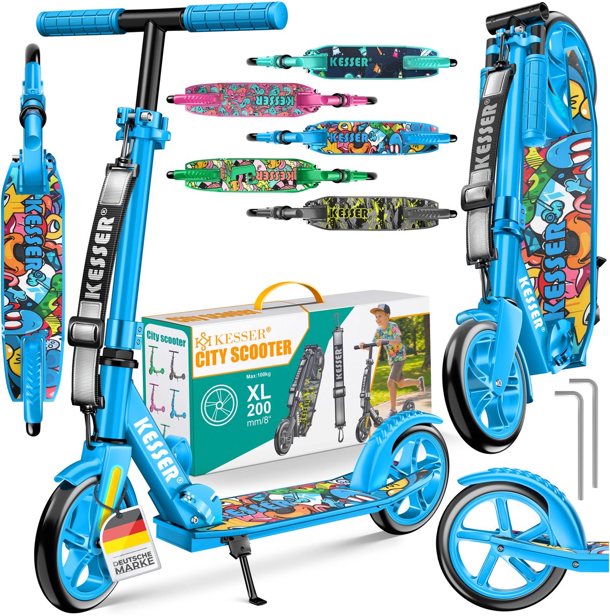 KESSER® Stuntstep - Kinderstep - Step voor Kinderen en Volwassenen tot 100kg en 185cm lang