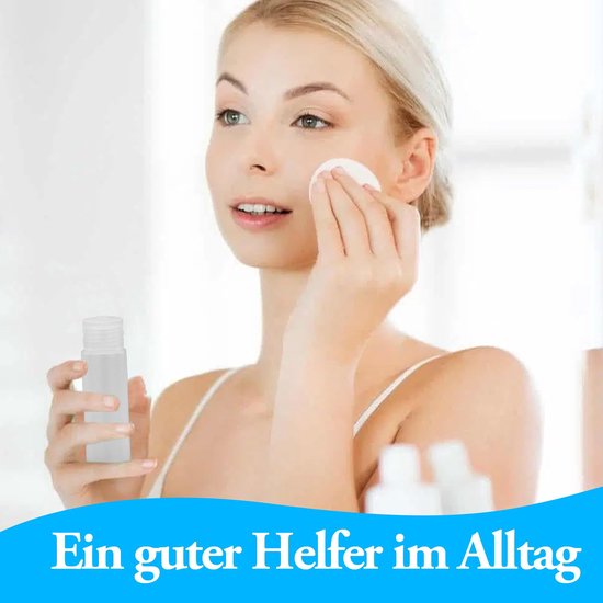 4 stuks 50 ml reisflessen, leeg, navulbare knijpflessen met klapsluiting, transparante kunststof flessen voor make-up, douchegel, toiletartikelen, met 4 etiketten — afbeelding 4