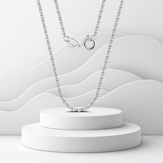 925 sterling zilveren damesketting, zonder hanger, 1 mm, zilver, verkrijgbaar in 45 cm, waterdicht, antioxidatie — afbeelding 3
