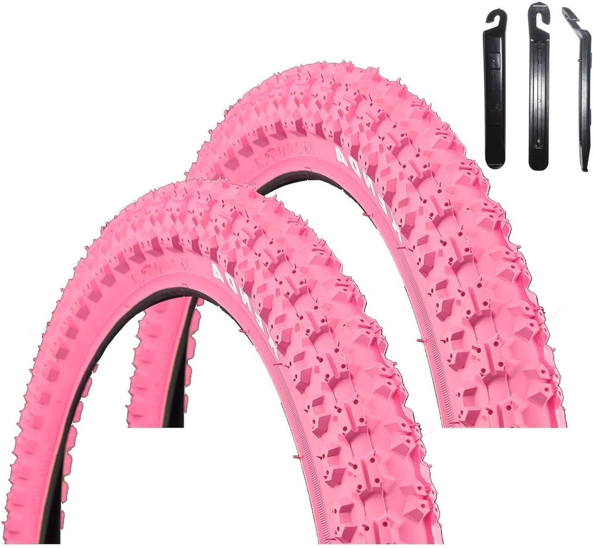 Fietsbanden Set - BMX Banden - Fietsen Onderhoud - Inclusief Bandenlichters - 20 Inch - Roze