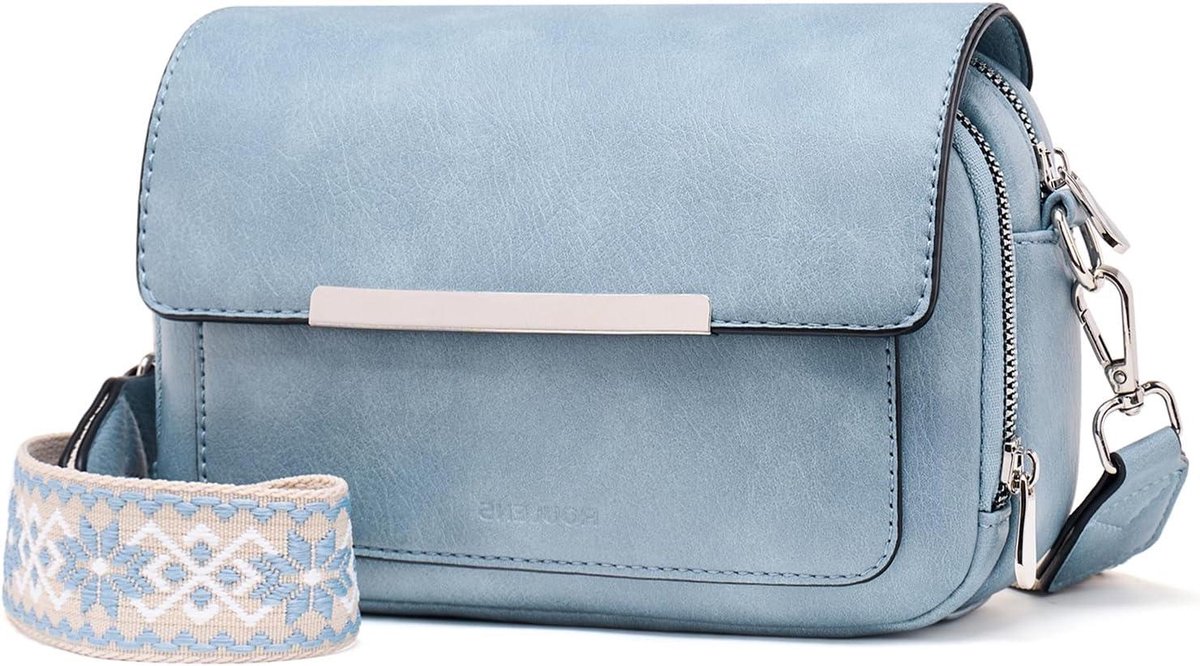 Kleine Schoudertas - Dames Handtas - Dagelijks Gebruik - 2 Ruime Vakken - 23.5 cm - Zwart