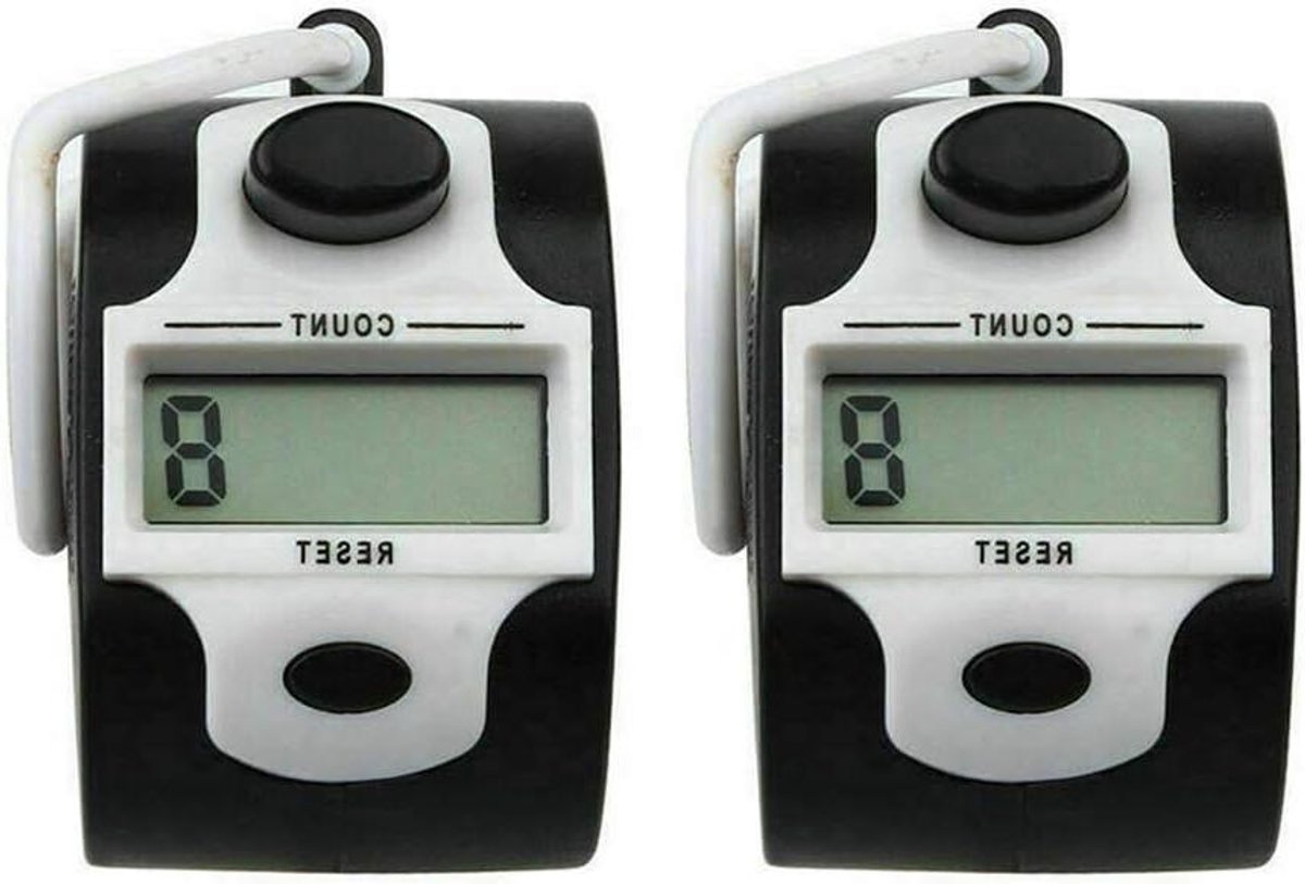 Digitale Tally Teller - Hand Teller - Aanwezigheid Tellen - Compact Ontwerp - 9 Cijfers - Wit