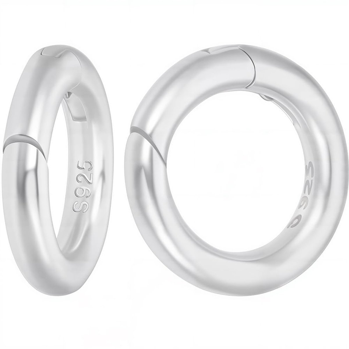 2 stuks Spring O Ringen en Gate Ringen 925 Sterling Zilver Snap Clip Kleine Klem Sluitingen Ronde Gladde Sluiting Connectoren voor Sieraden Maken DIY