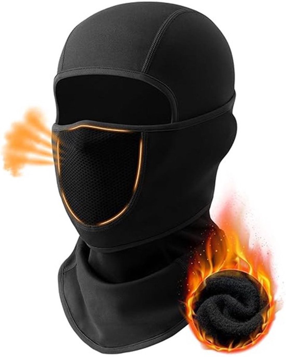 Dailygoods bivakmuts met fleece ski-gezichtsmasker perfect voor Zwart