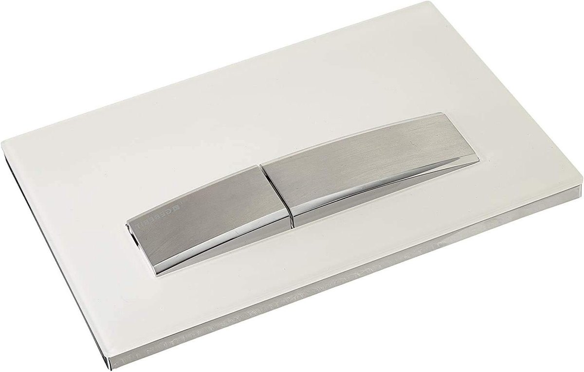Bedieningsplaat Sigma50 - Spoelplaat Toilet - Toilet Doorspoelen - Tweehoeveelheidsspoeling - Standaard Maat - Wit Chroom