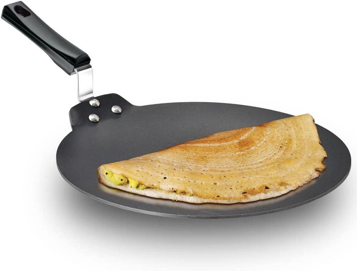 Dosa Tava - Koekenpan Indisch - Dosa's Bakken - Harde geanodiseerde basis - 305 cm - Zwart