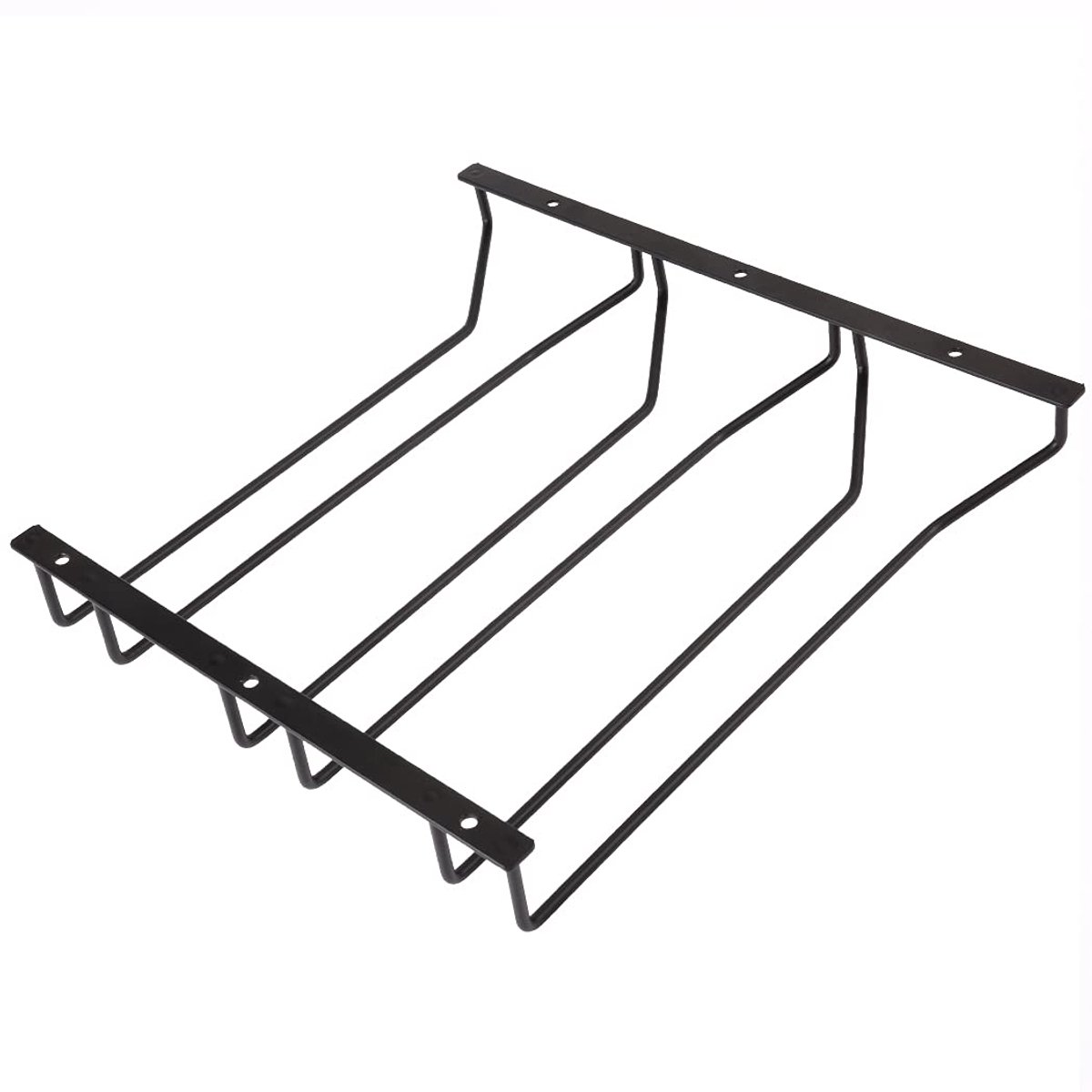 Wijnglazenrek Onder Kast - Wijnglashouder Plank - Keuken Organiseren - Drie Rijen Ontwerp - 30.5 cm Lengte - Zwart