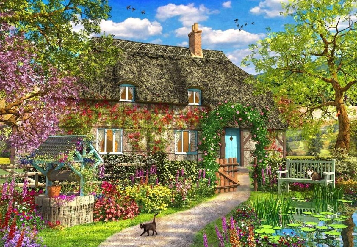 Legpuzzel 1000 Stukjes - Het Oude Cottage - Ontspanning en Plezier
