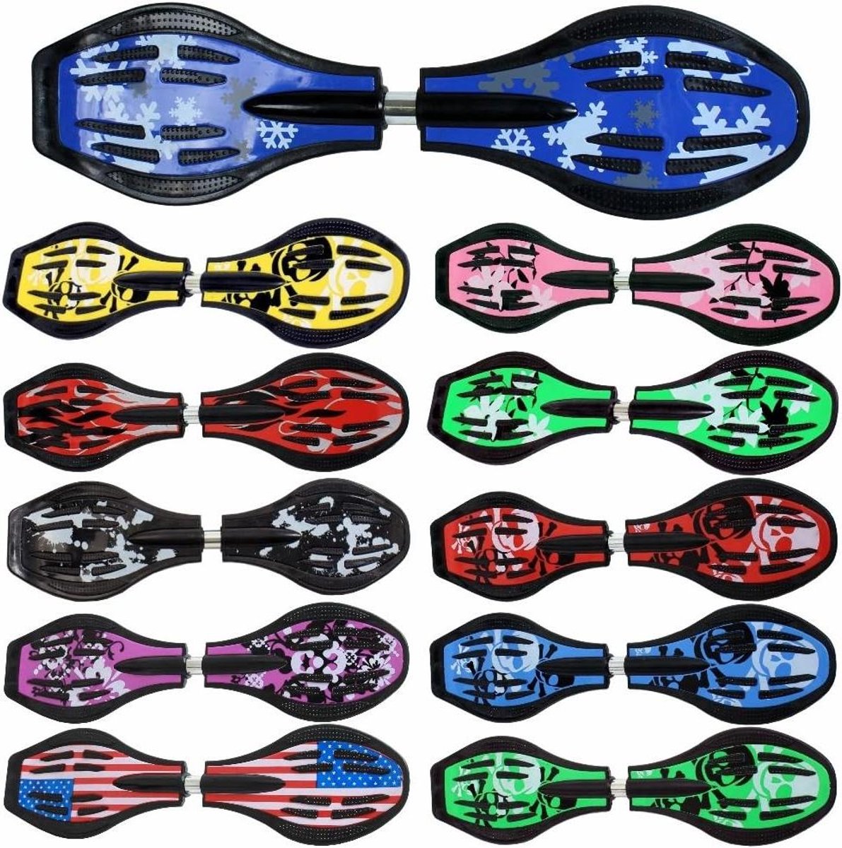 Waveboard Casterboard Snakeboard Buiten skateboarden ABEC9 kogellagers 86cm /Sneeuwvlok