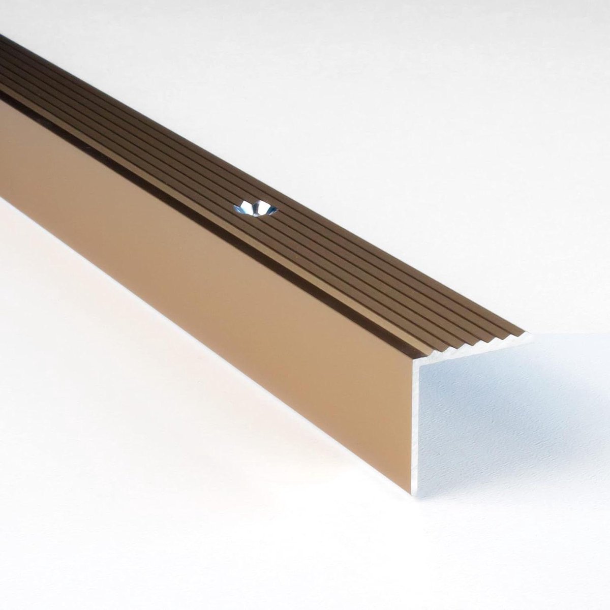 Trapneus Profiel - Trapprofiel Hoekprofiel - Trap Randen Beschermen - Geanodiseerd Aluminium - 20x20x1000 mm - Brons Licht
