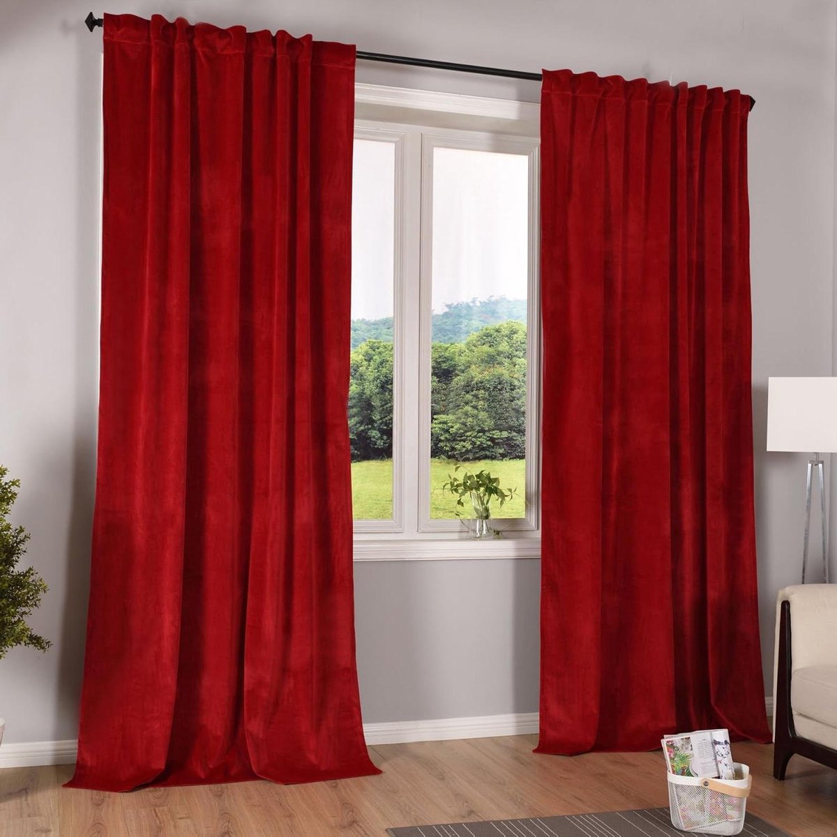 Verduisterend Gordijn - Raambekleding Gordijnstof - Slaapkamer Inrichten - Geluidswerend Warmte-isolerend - 235 x 135 cm - Rood