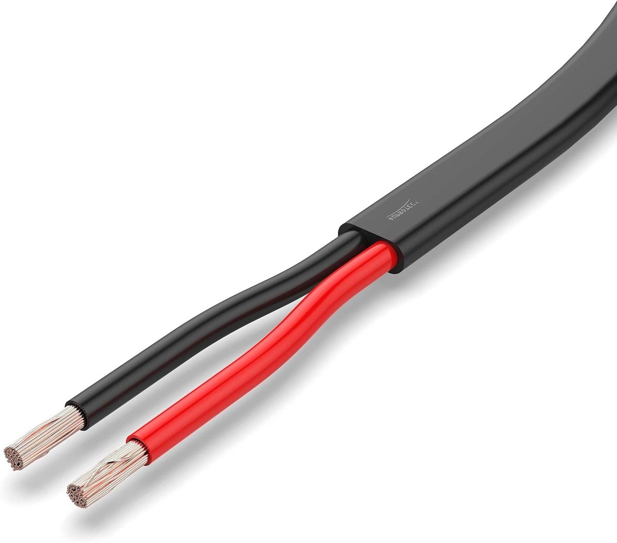 Platte Kabel Auto - Voertuigkabel Aanhanger Kabel - Elektrische Installatie - Ruimtebesparende Installatie - 20 meter - Zwart
