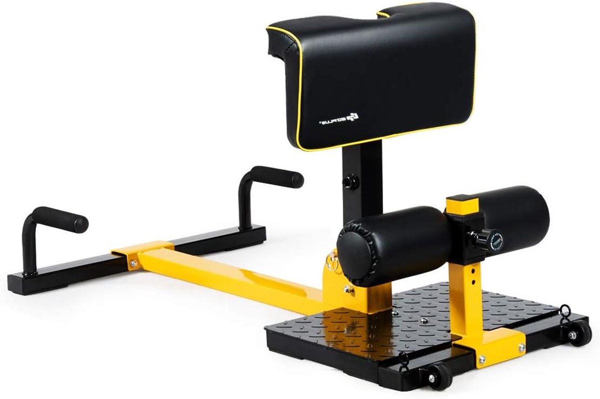 Squat Machine - Fitness Trainer - Core Training - 8-in-1 Multifunctioneel - 120 kg Capaciteit - Geel Zwart
