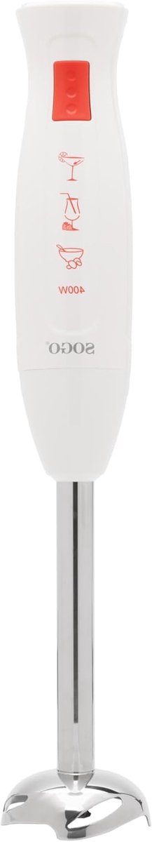Elektrische Handmixer - Keukenmixer Beslagmixer - Beslag Maken - Betrouwbaar Bereik - 400 Watt - Wit Rood