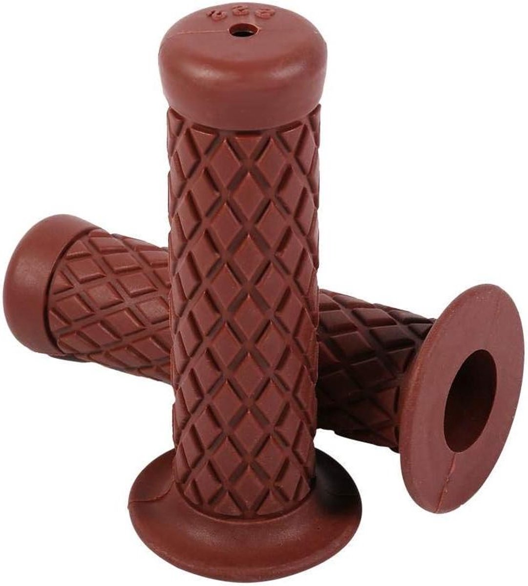 Motorfiets Handvatten - Stuurgrepen Rubber - Comfortabel Rijden - Anti-slip Design - 22mm 7/8 inch - Bruin