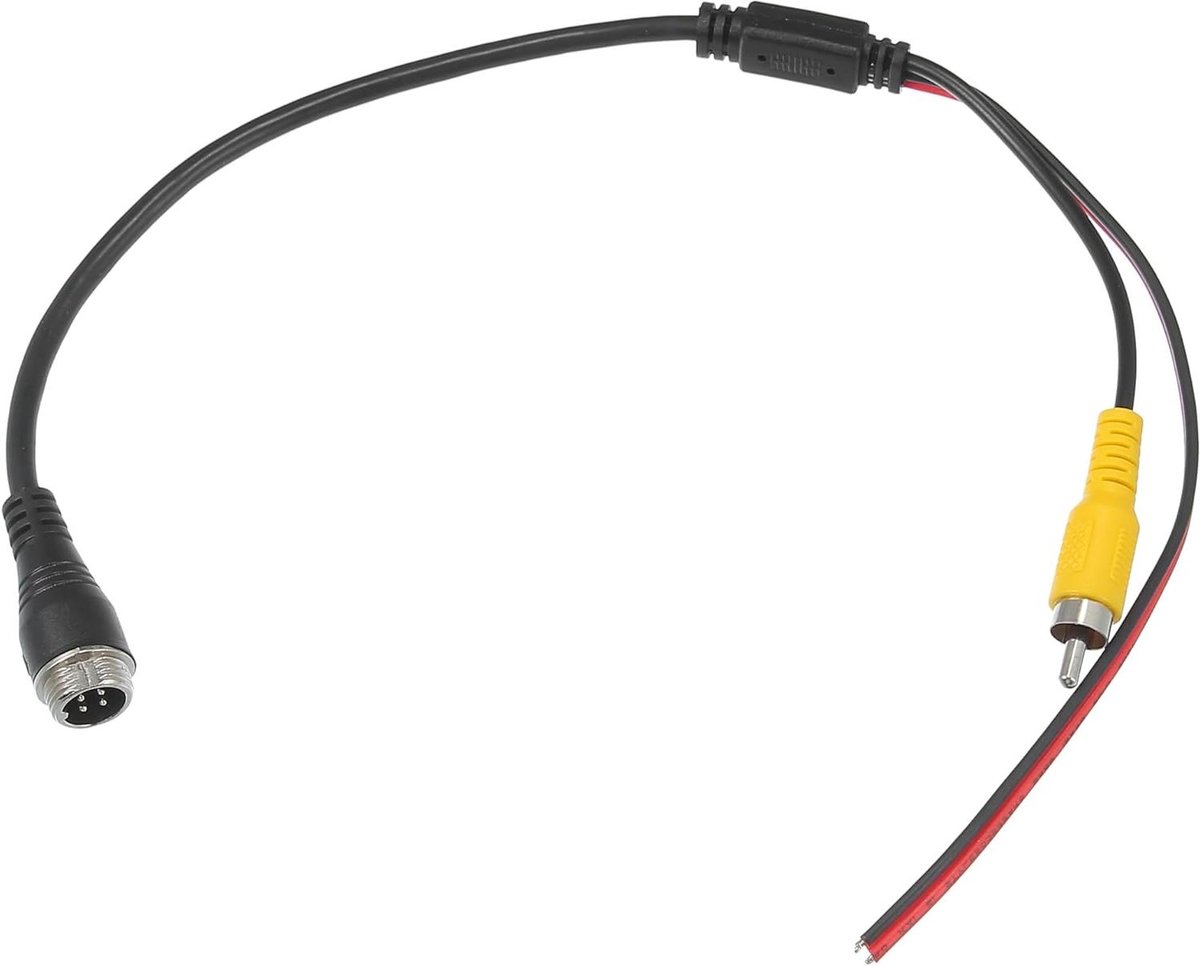 Camera Adapter - RCA naar 4-pins - Camera Aansluiten - Schokbestendige Overdracht - 43 cm - Zwart