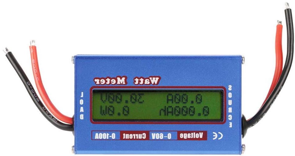 Digitale Wattmeter - Stroommeter Voltmeter - DC Circuits Meten - Hoge Precisie Meting - 60 V 100 A - Blauw