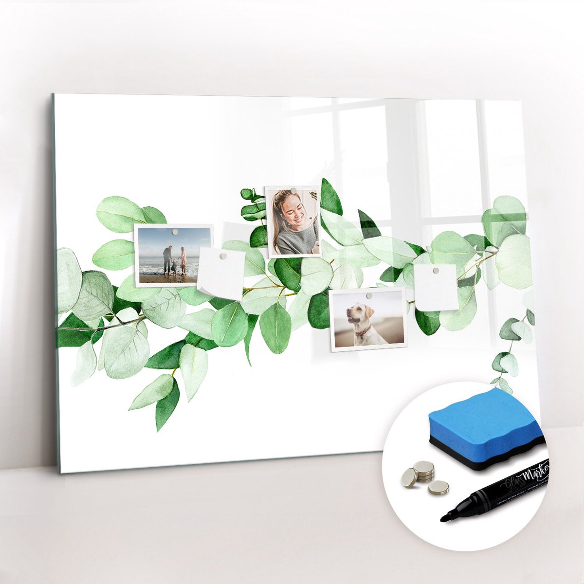 Tulup Whitebord - Een tak van een plant - 100 x 70 cm - Groente Magnetisch Memobord - Gratis 5 Sterke Magneten + Whiteboard Marker & Wisser - Organizer Muur - Memobord Magnetisch - Organiseer Je Bureau