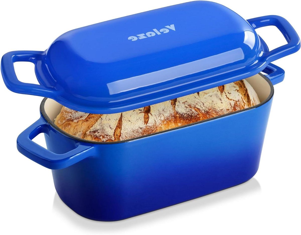 Gietijzeren Broodpan - Broodbakpan - Brood Bakken - Gietijzeren Kwaliteit - 3.6 Quarts - Blauw