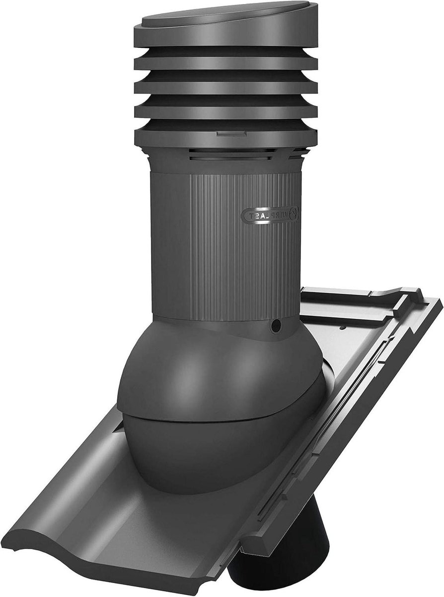Dakdoorvoer Ventilatie - Ventilatieschoorsteen Ontluchter - Huis Ventileren - Geïntegreerde Waterpas - DN125 447mm - Grafiet