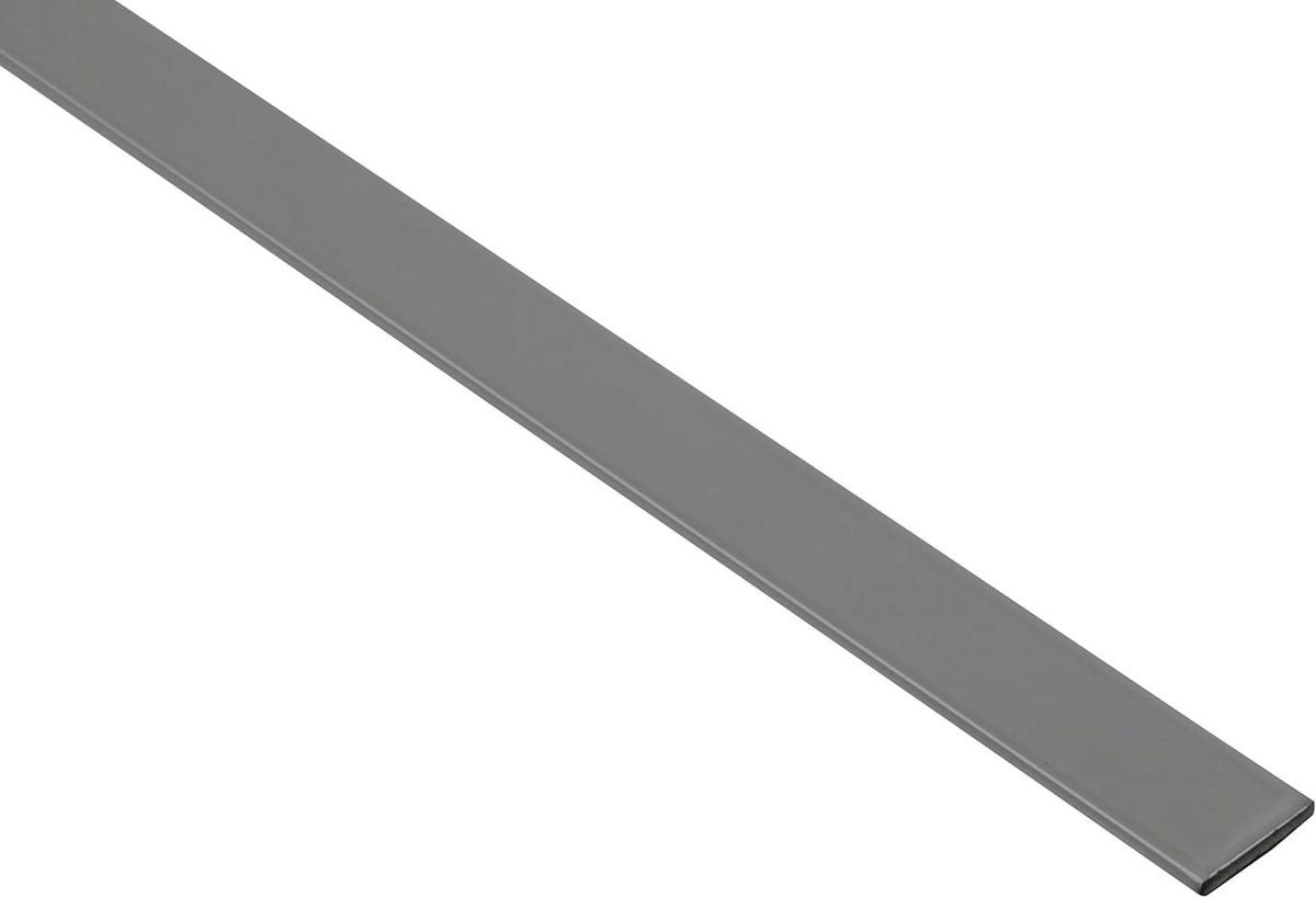 Platte stang - Aluminium profiel - Overgangsprofielf - Kunststof coating - 1000 x 145 x 15 mm - Antraciet