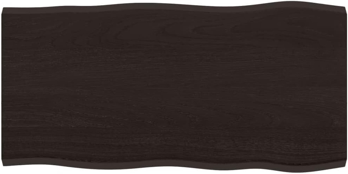 Houten Tafelblad - Bureau Plank - Bureau Opknappen - Natuurlijke Rand - 80x40x2 cm - Donkerbruin