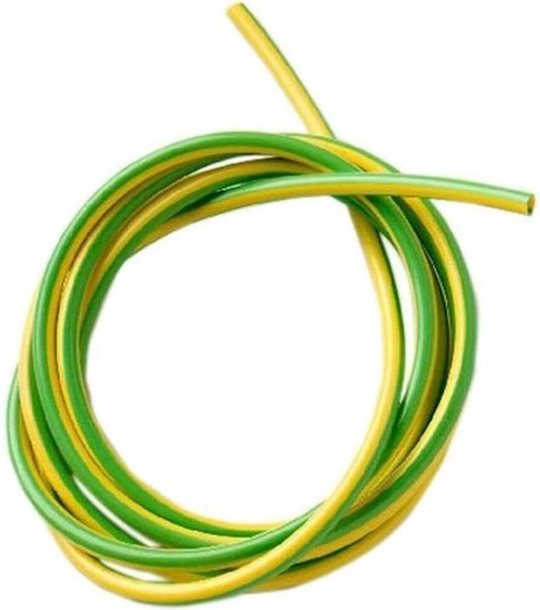 Aardingskabelhoes - Leidingsbuis Aarding - Elektrische Installatie - Groen Geel Gemarkeerd - 1 Meter x 2 mm - Wit