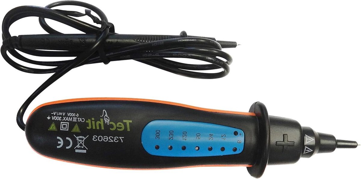 Spanningstester - Spanningsmeter AC/DC - Elektrische Controle - LED Indicatie - 6-400V - Zwart Blauw