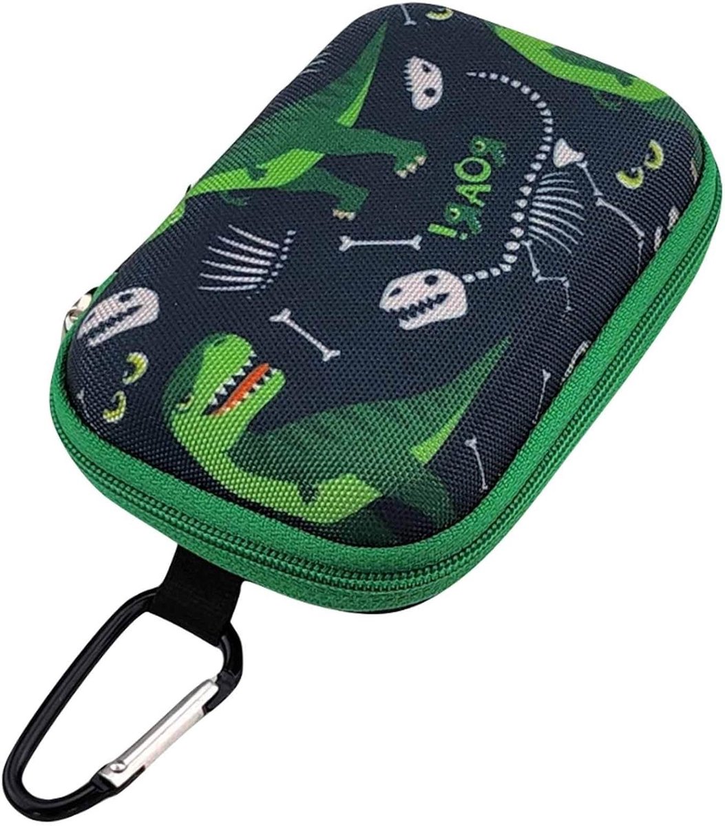 caseroxx Hard Case bloedglucosemeter geschikt voor Dexcom G7 / ONE+ in Dinosaurus patroon- zwart, Diabetes opslag koffer hoes