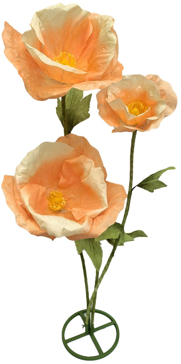 Champagnegouden reuzenbloem, 3 stuks kunstbloemen, 152-201 cm, waterdicht, milieuvriendelijk, duurzaam, vervaagt niet, eenvoudig onderhoud, 3D-bloemsieraad voor huis, bruiloft, feest, tuin