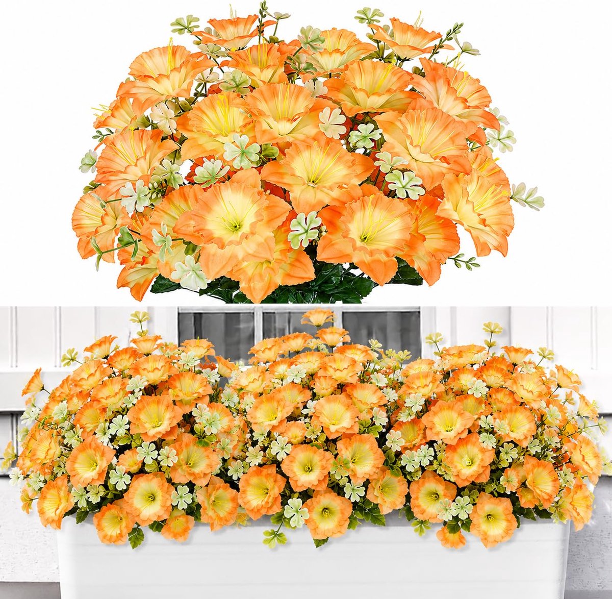 4 bundels kunstnarcissen zoals echt geel, kunstbloemen, lentedecoratie, kunstbloemen, boeket met 36 bloemkoppen, zijden bloemen voor balkon, tuin, bloembak, vaas, thuis, graf