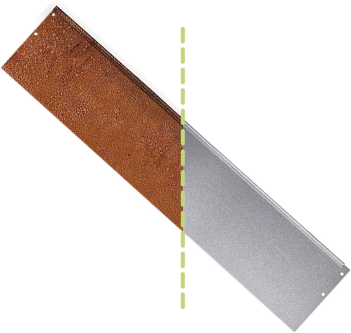 Gazonranden Cortenstaal - Graskanten Metaal - Tuin Afscheiden - Verstevigde Rand - 10x 14 cm - Roestkleurig