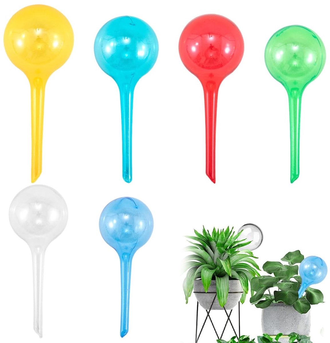 Set van 6 automatische irrigatieballen, bespaar water en tijd met deze waterdispensers voor planten, automatische irrigatie voor binnen- en buitenplanten