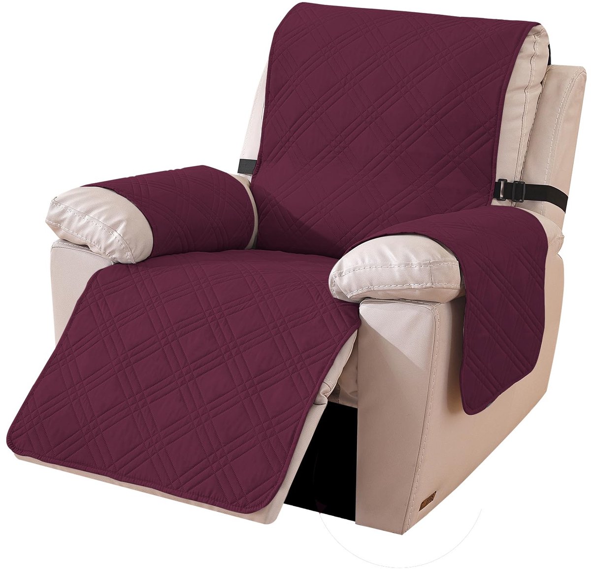 Omkeerbare Hoes Voor Fauteuil, Universeel Stoelbeschermer Voor Televisiestoel, Hoes Voor Relaxstoel Krasbestendig, Relax Fauteuilbeschermer (1 Plaats, Bordeauxrood + Lichte Koffie)