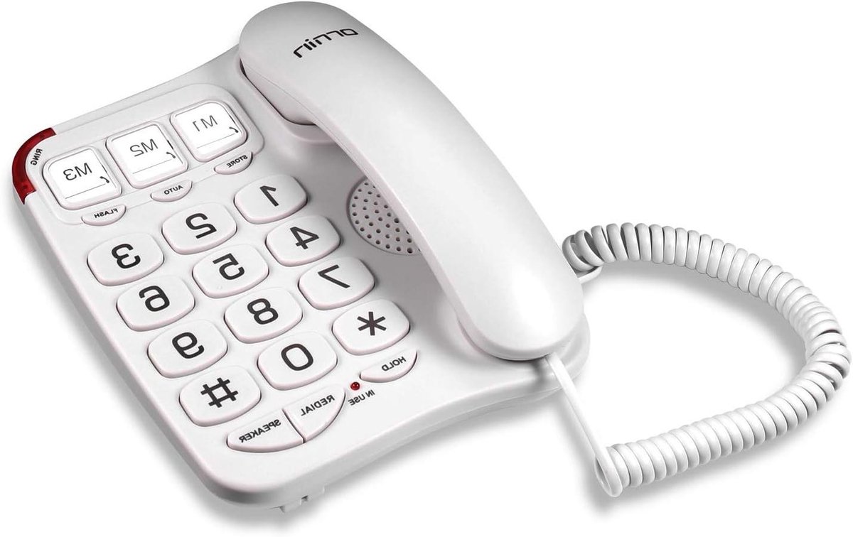 Senioren Telefoon - Grote Knoppen Telefoon - Eenvoudig Bellen - Hoortoestel Compatibel - 19.8 x 19.8 cm - Wit