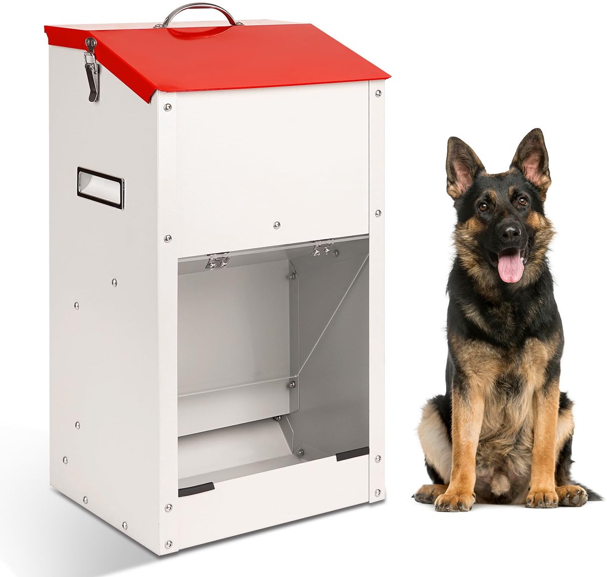 voederdispenser voor honden buiten, capaciteit 25 pond zwaartekrachtglijbaan, voor grote honden, voor reizen