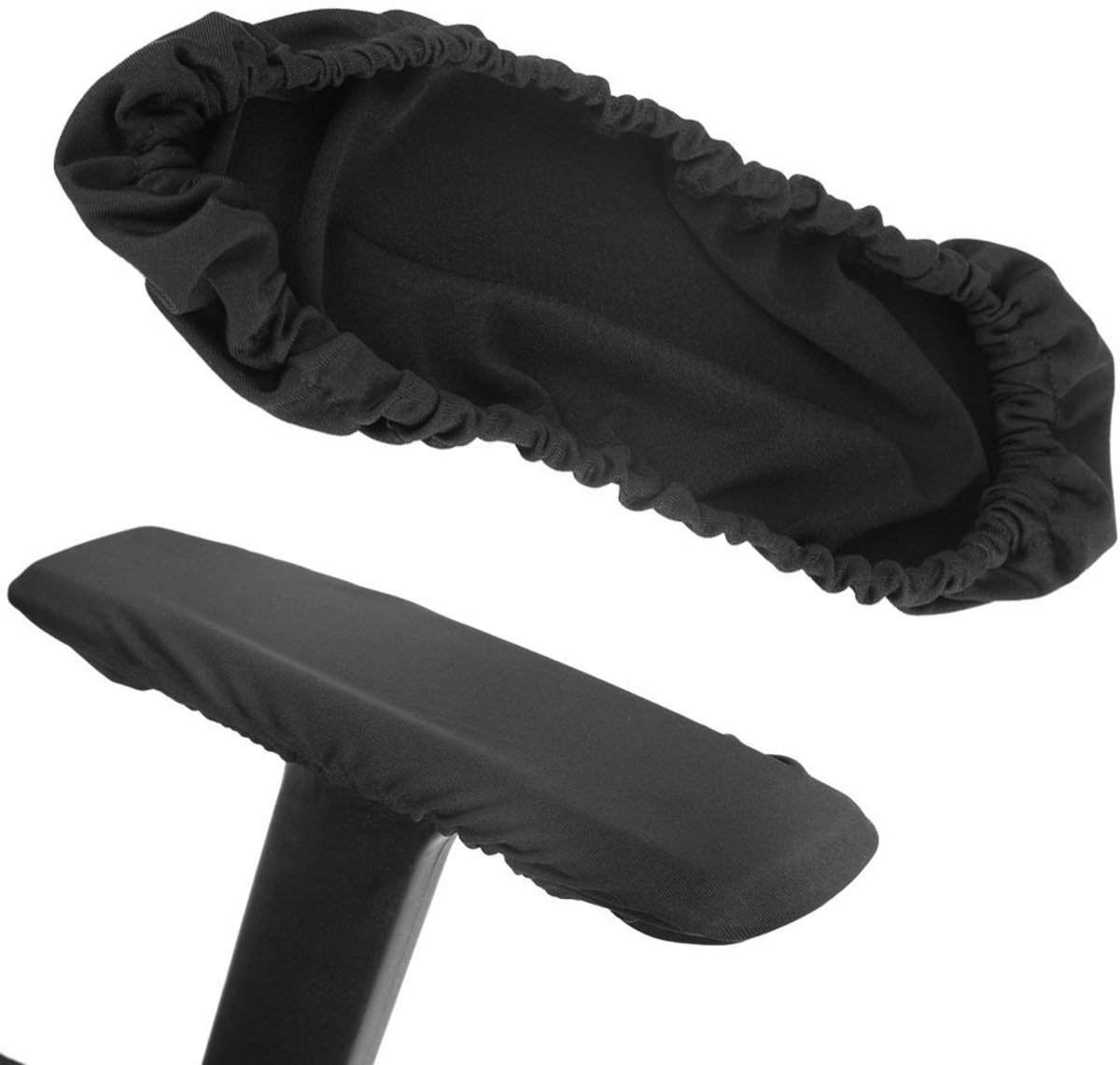 1 paar armhoes, stoel, bureaustoel, polyester, armleuning, elastisch, bescherming voor fauteuil (zwart)