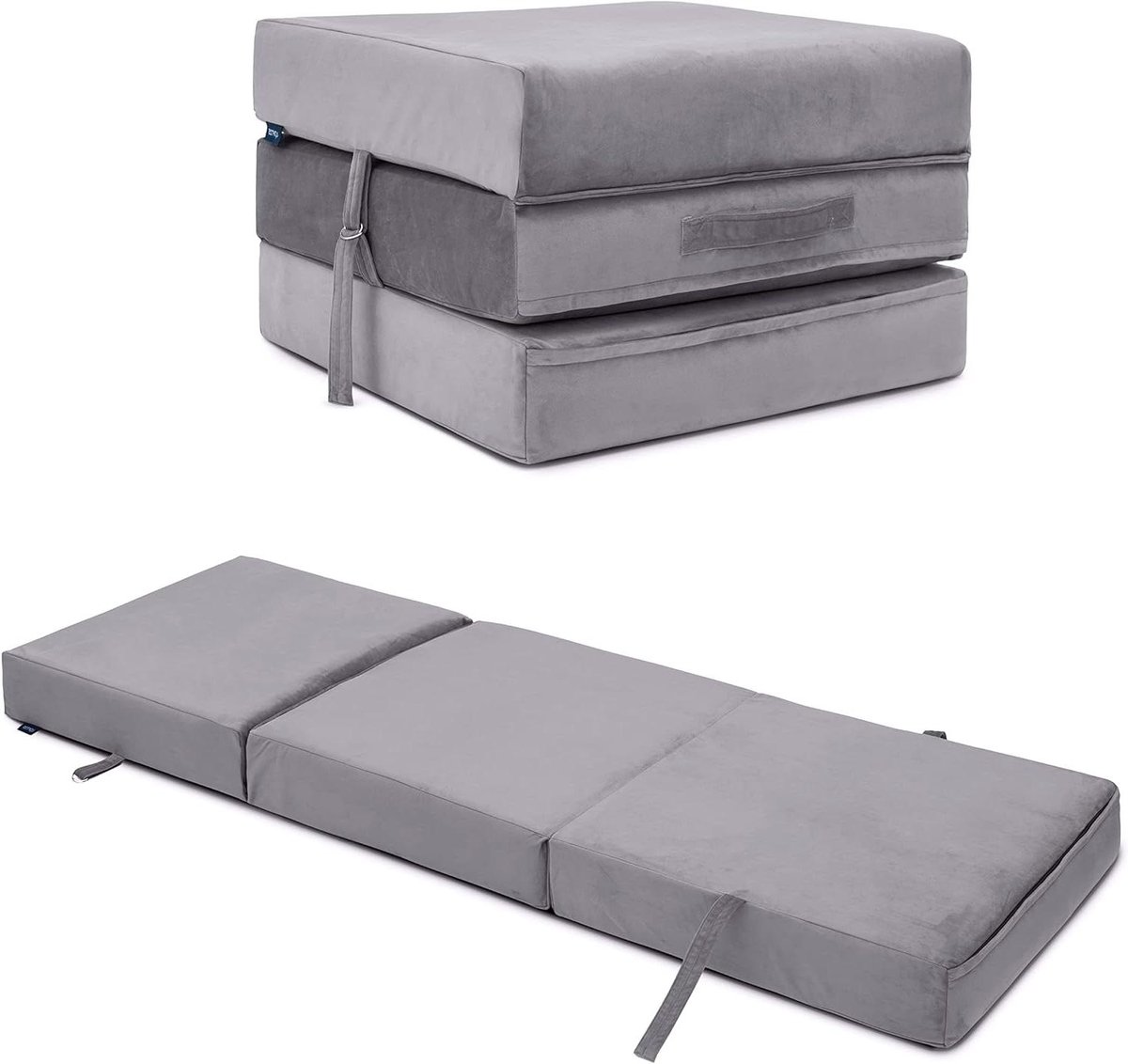 Vouwbed Matras - Zitbank Futon - Gastvrij Ontvangen - Lichtgewicht Ontwerp - 198 cm - Leisteen