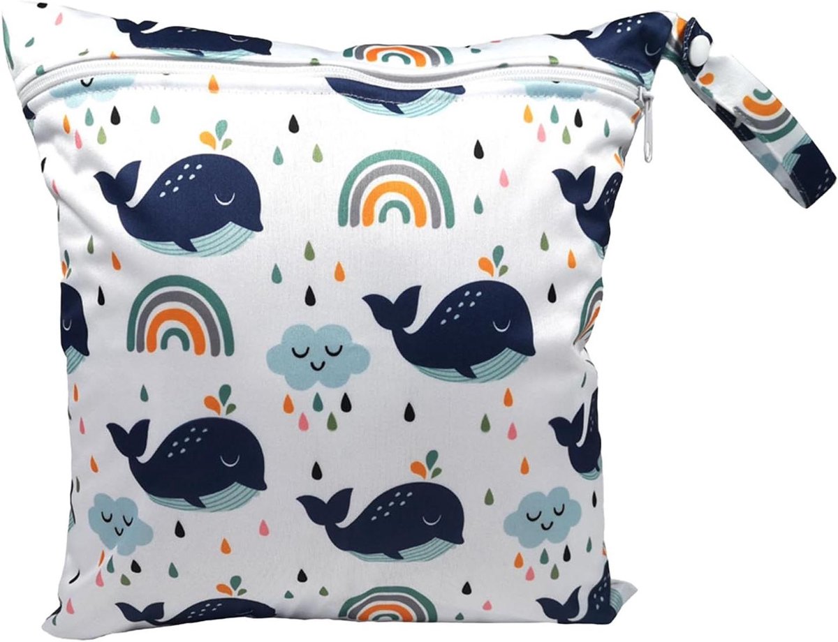 Wetbag Stoffen Luiers - Natte Tas Luiertas - Babyverzorging Thuis - Waterdichte TPU Coating - 30 x 28 cm - Bedrukt