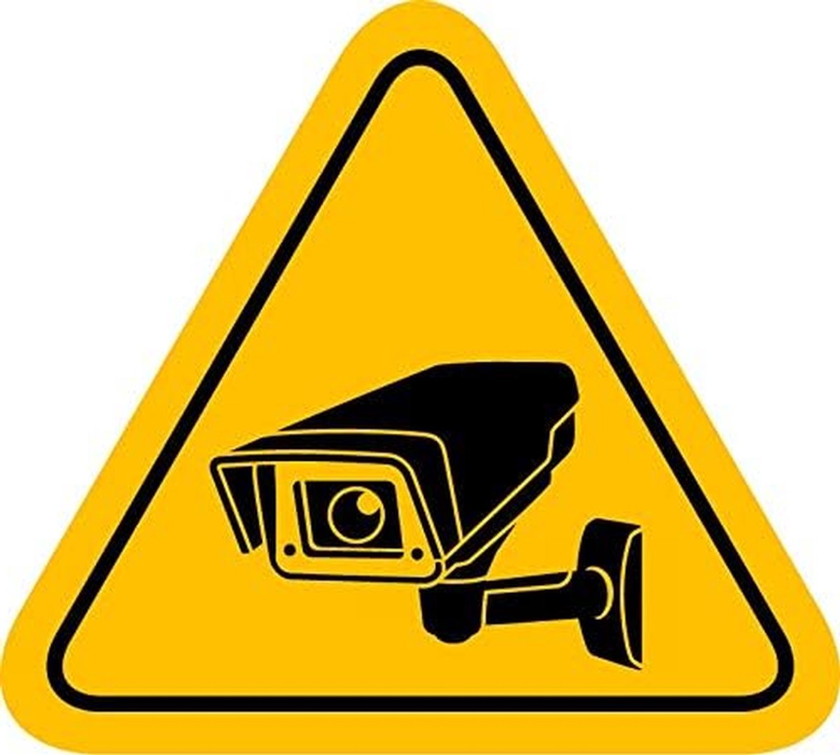 Surveillance Sticker - Camera Sticker - Veiligheid Aangeven - Zelfklevend Vinyl - 18 x 16 cm - Geel