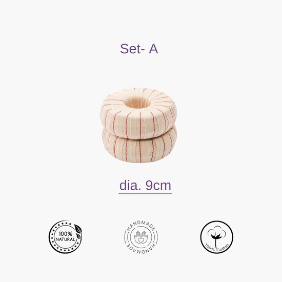 Yoga Hulpmiddelen Set - Yoga Donuts Iyengar - Houding Corrigeren - Ontworpen Door Yoga Meester - 10 Stuks 5 Maten — afbeelding 2