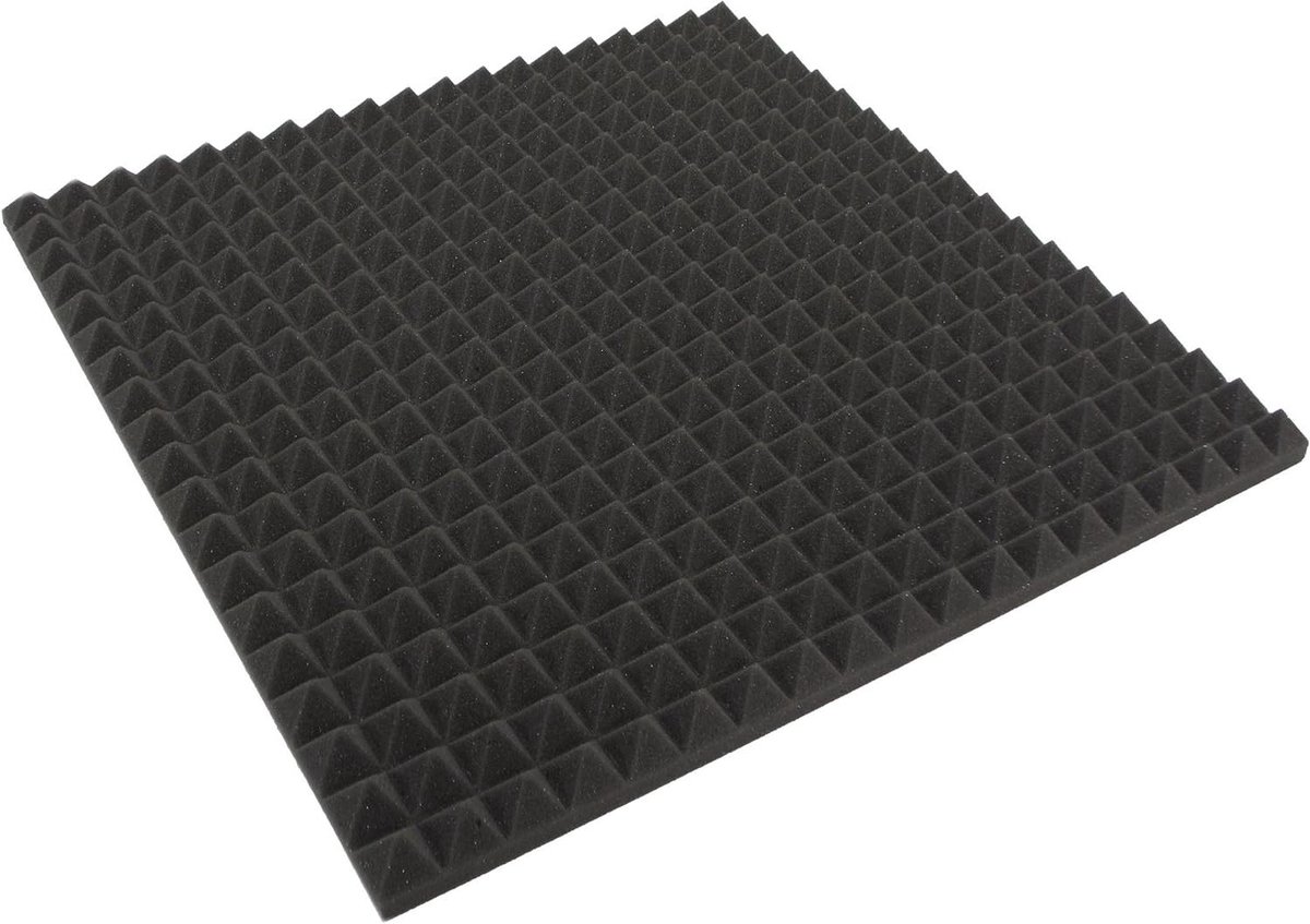 Akoestisch Schuim - Geluidsisolatie Platen - Geluidsdemping Verbeteren - Piramidale Structuur - 3 m² - Antraciet/Zwart