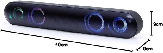 Bluetooth Soundbar - Geluidbalk speaker - Muziek luisteren - Zwart LED effect - 5.2 cm speaker - Zwart — afbeelding 5