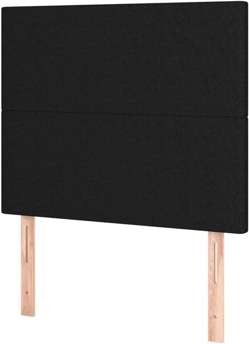 Hoofdbord met LED - Bedonderdeel Houten Hoofdbord - Ontspannen in Bed - Verstelbare Hoogte - 80x5x118/128 cm - Zwart